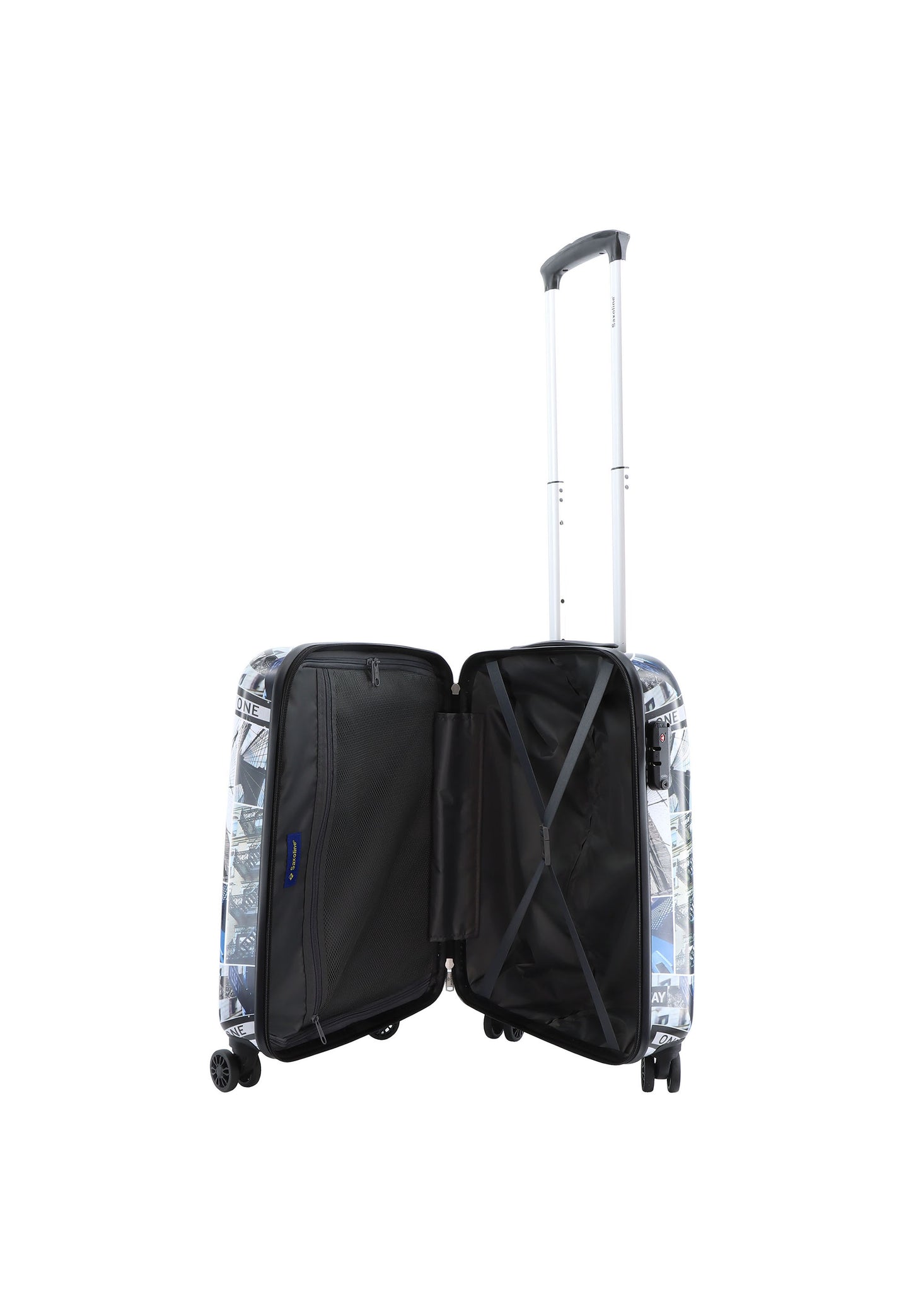 Saxoline Handbagage Harde Koffer / Trolley / Reiskoffer - 55cm (Small) - Brooklyn Print