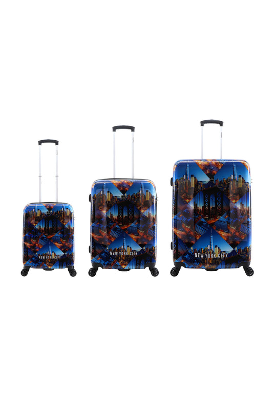 Saxoline Hard Case Set 3 Pieces / Travel Case Set / Trolley Set - New York City Print