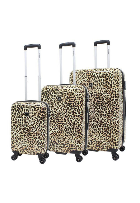 Saxoline Harde Kofferset 3-Delig / Reiskofferset / Trolleyset -  Leopard Print