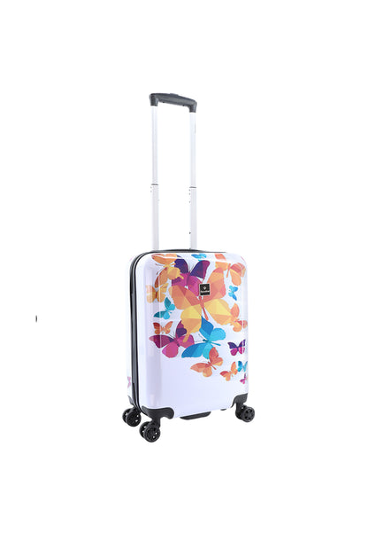 Saxoline Handbagage Harde Koffer / Trolley / Reiskoffer - 55cm (Small) - Butterfly Fun Print