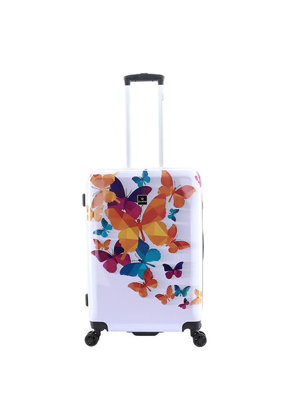 Saxoline Harde Koffer / Trolley / Reiskoffer - 66 cm (Medium) - Butterfly Fun Print