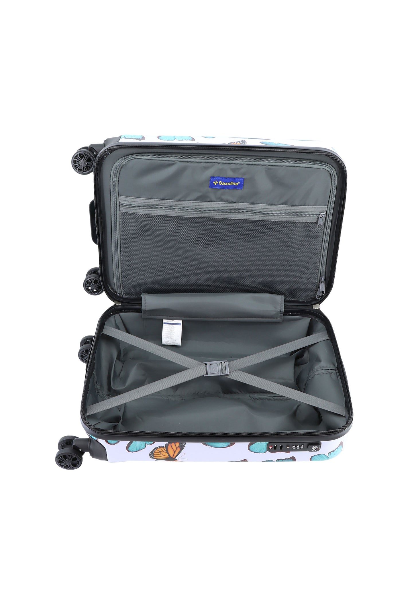 Valise rigide pour bagage à main Saxoline / Trolley / Valise de voyage - 55 cm (Petite) - Imprimé printanier