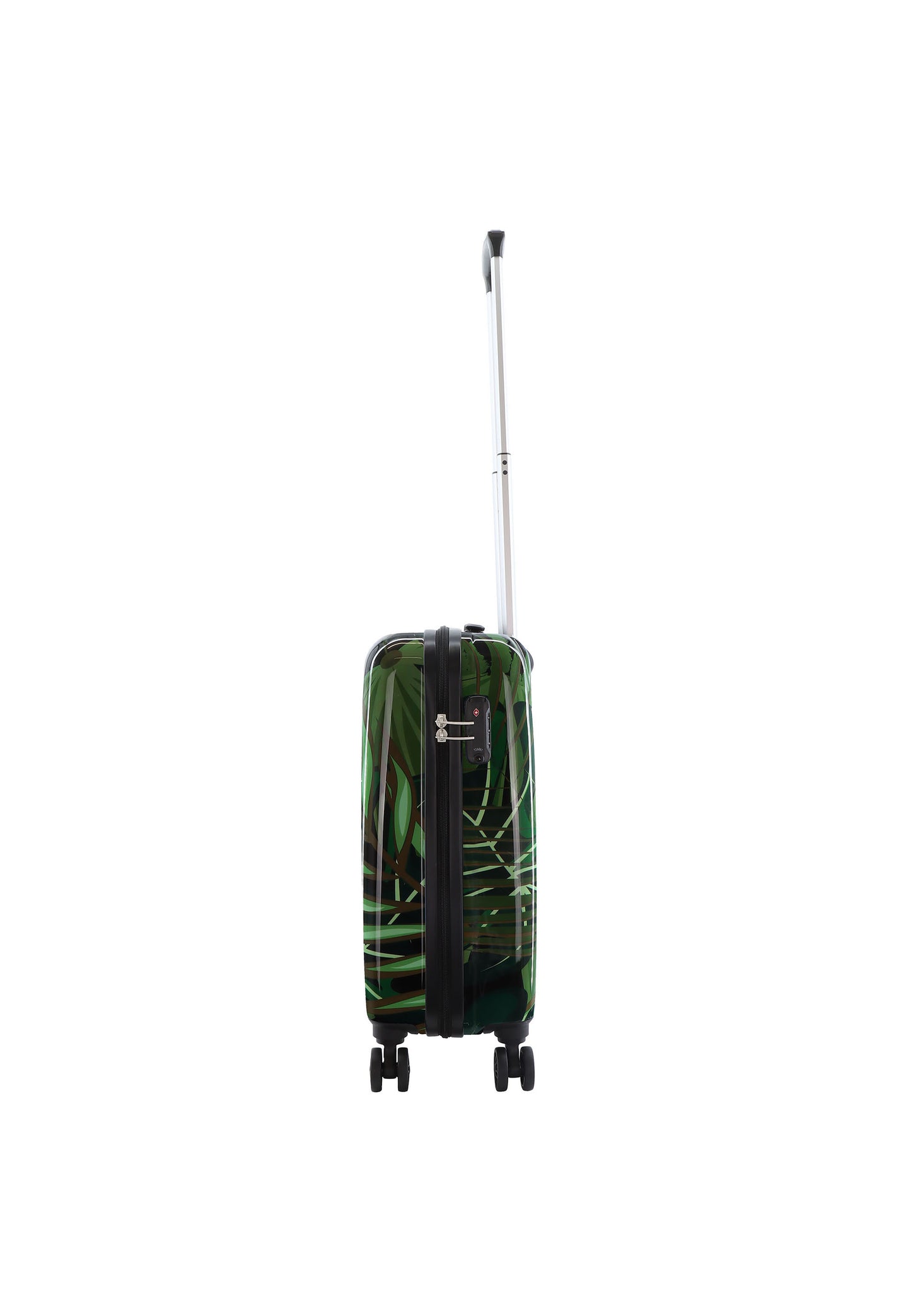 Valise rigide pour bagage à main Saxoline / Trolley / Valise de voyage - 55 cm (Petite) - Imprimé feuilles de palmier