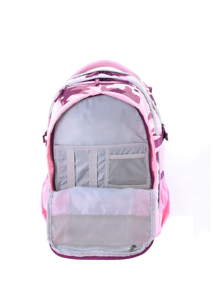 2be Sac à dos scolaire avec compartiment pour ordinateur portable 15 pouces | sac de sport et trousse à crayons | Rose