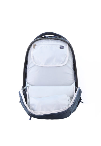 2be Sac à dos scolaire avec compartiment pour ordinateur portable de 15 pouces, sac de sport et trousse - Bleu marine