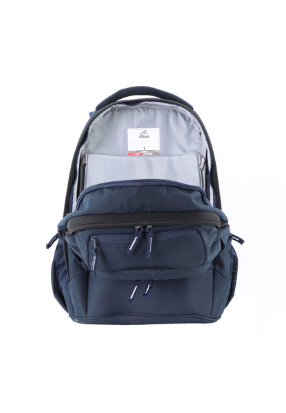 2be Sac à dos scolaire avec compartiment pour ordinateur portable de 15 pouces, sac de sport et trousse - Bleu marine