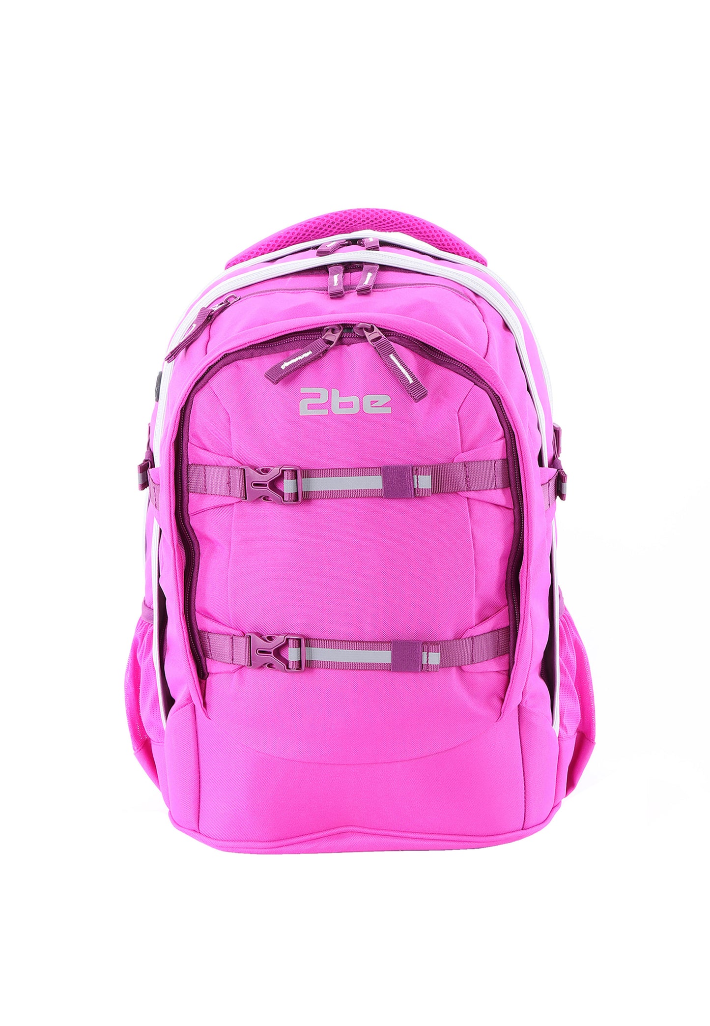 2be Sac à dos scolaire avec compartiment pour ordinateur portable 15 pouces | sac de sport et trousse – Fuchsia