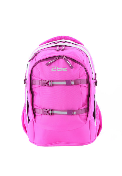 2be Sac à dos scolaire avec compartiment pour ordinateur portable 15 pouces | sac de sport et trousse – Fuchsia