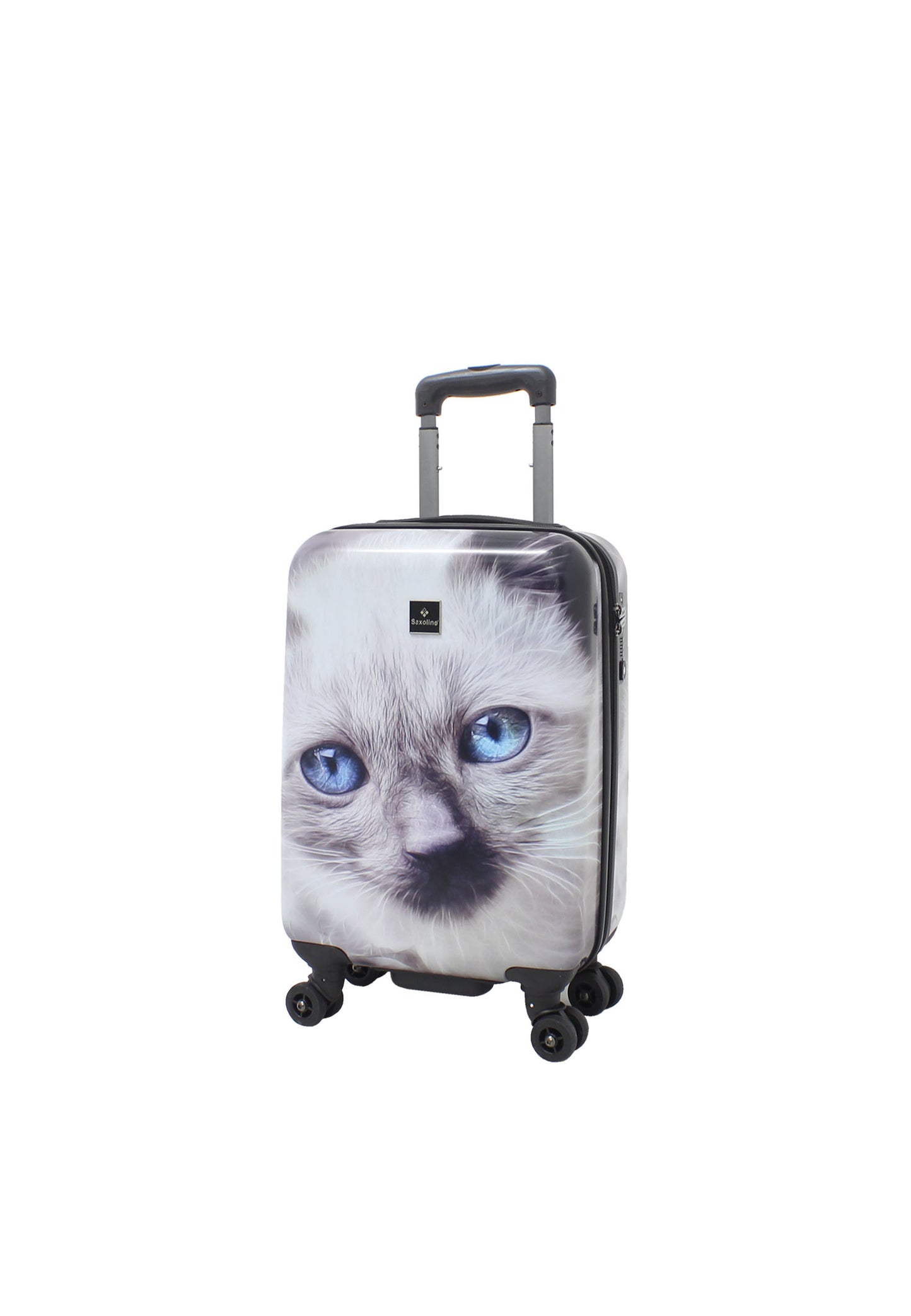 Saxoline harde Handbagage | Trolley met print- 54cm (S) - White Cat – productafbeelding 1