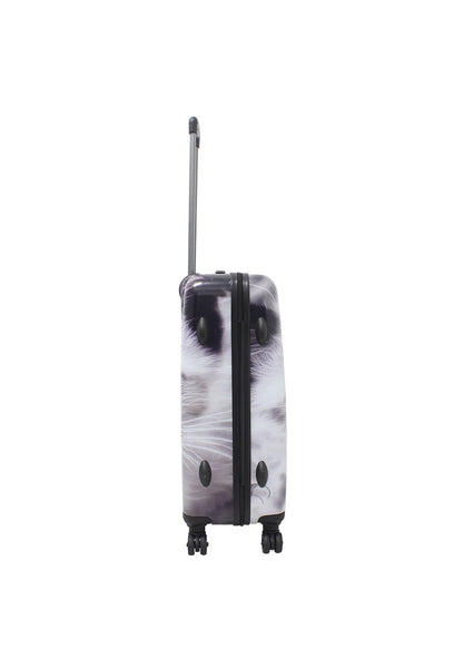 Saxoline Étui Rigide / Trolley / Valise de Voyage - 67 cm (Moyen) - Imprimé Chat Blanc