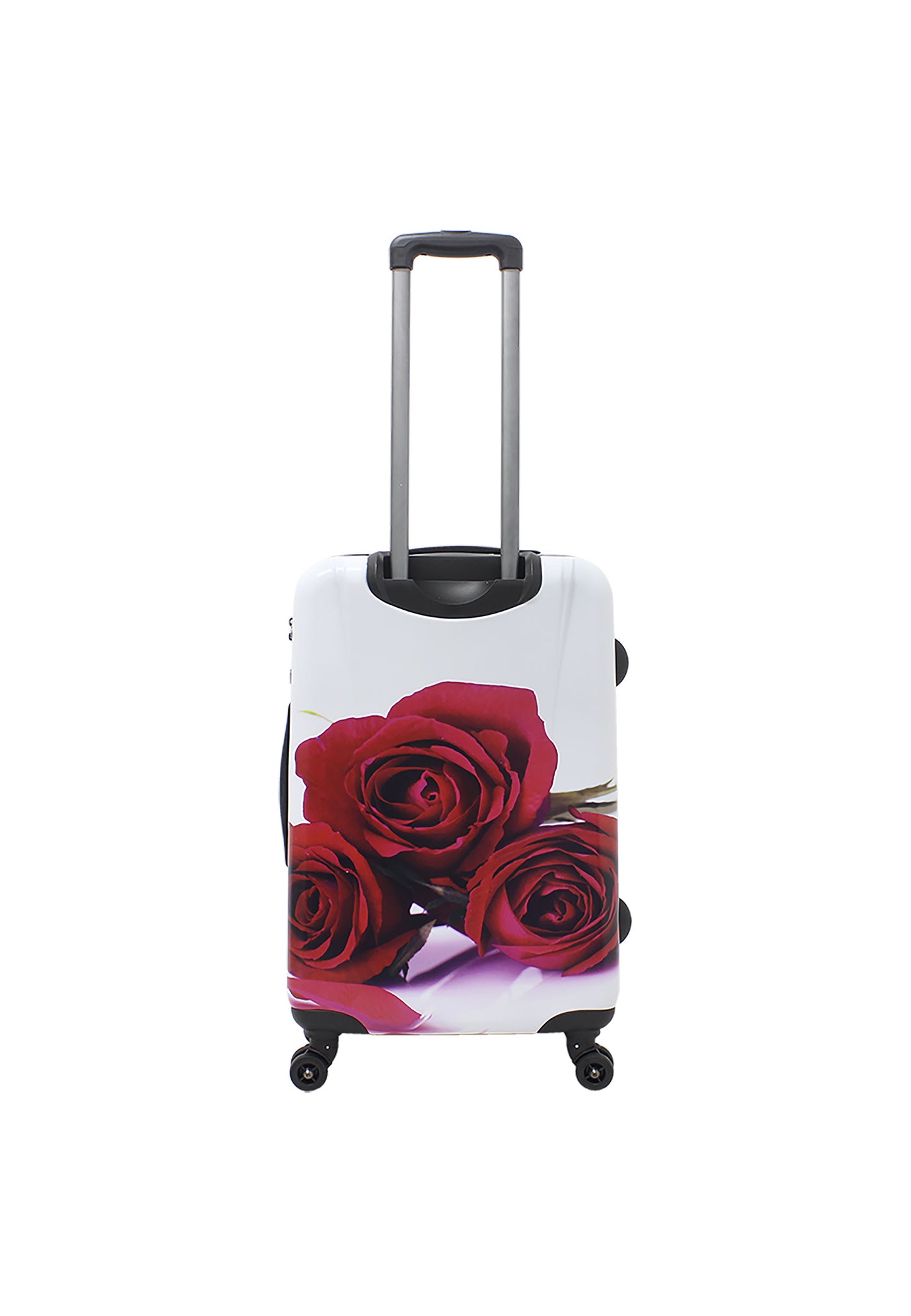 Saxoline Étui Rigide / Trolley / Valise de Voyage - 67 cm (Moyen) - Imprimé Roses Rouges