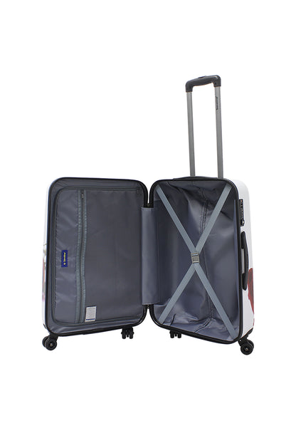 Saxoline Étui Rigide / Trolley / Valise de Voyage - 67 cm (Moyen) - Imprimé Roses Rouges