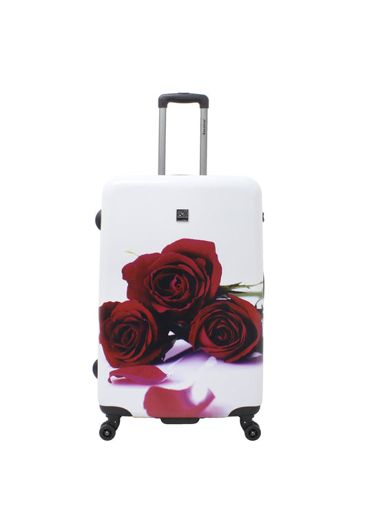 Valise Rigide / Trolley / Valise de Voyage Saxoline - 78 cm (Large) - Imprimé Roses Rouges