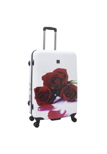 Valise Rigide / Trolley / Valise de Voyage Saxoline - 78 cm (Large) - Imprimé Roses Rouges