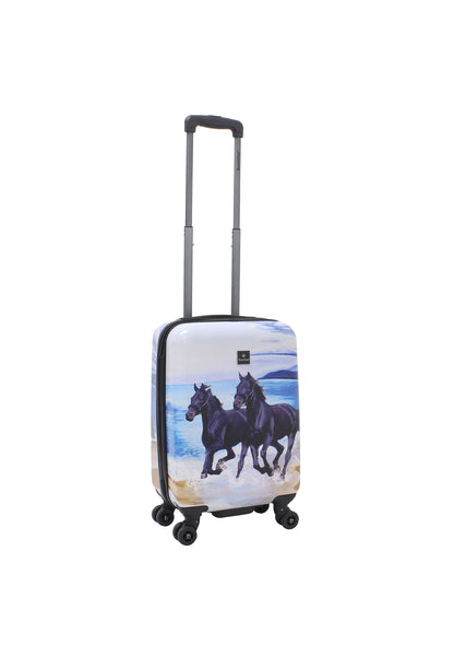 Saxoline Handbagage Harde Koffer / Trolley / Reiskoffer - 54cm (Small) - Black Horse Print