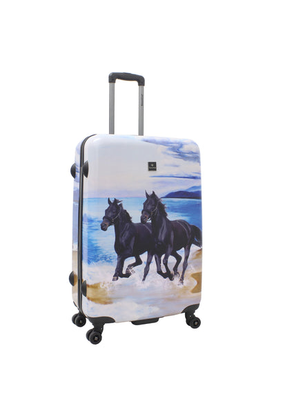 Saxoline Harde Kofferset 3-Delig / Reiskofferset / Trolleyset - Black Horse Print