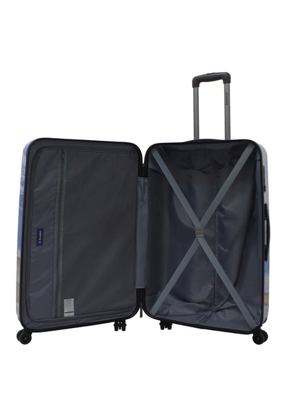 Saxoline Étui Rigide / Trolley / Valise de Voyage - 77 cm (Large) - Imprimé Cheval Noir