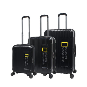 National Geographic Harde Kofferset 3-Delig / Reiskofferset / Trolleyset - Canyon - Zwart