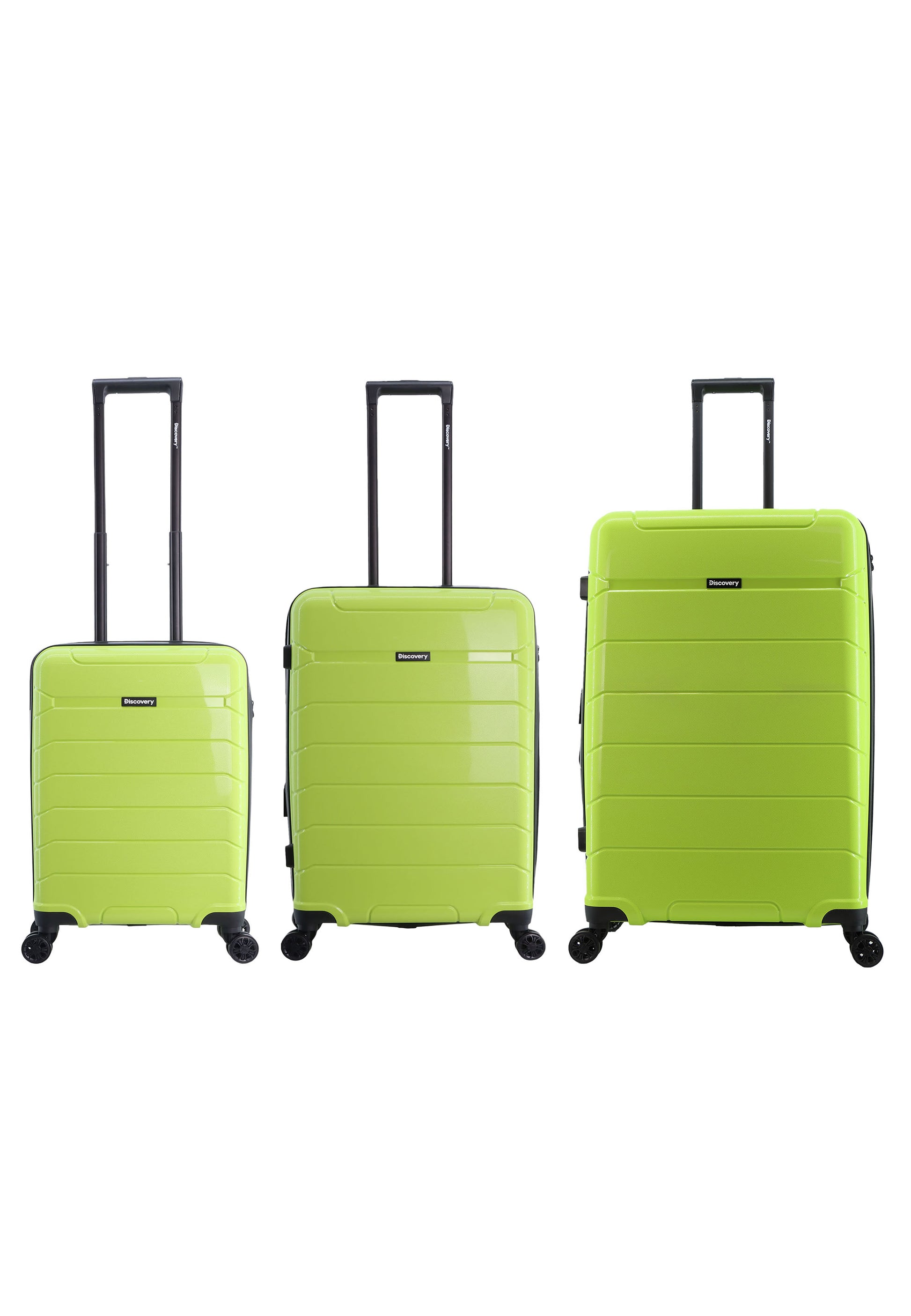 Discovery Skyward Harde Kofferset 3-Delig / Trolleyset / Reiskofferset - Lime