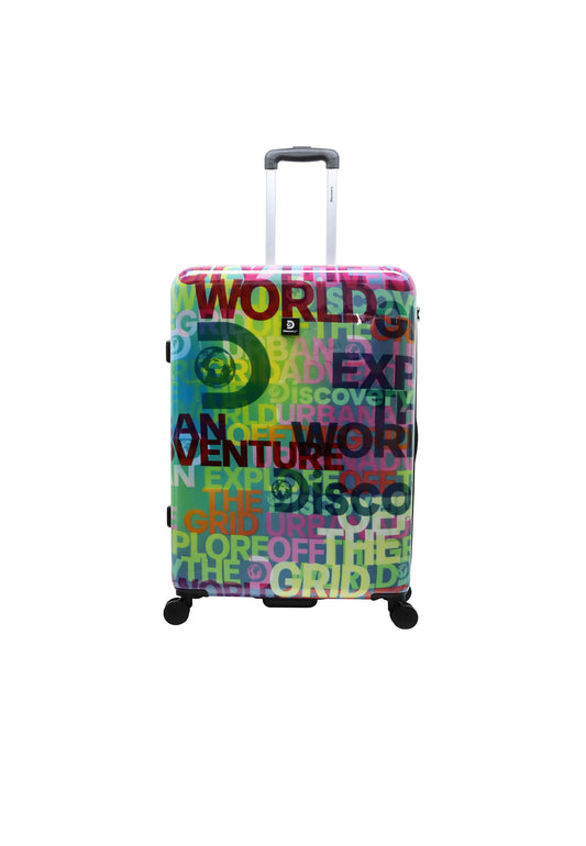 Valise rigide / trolley / valise de voyage Discovery - 77 cm (grande) - Explore The World Print