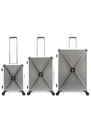 Discovery Crossroad Harde koffer set / Trolley set / Reiskoffer set - (S/M/L) Zilver