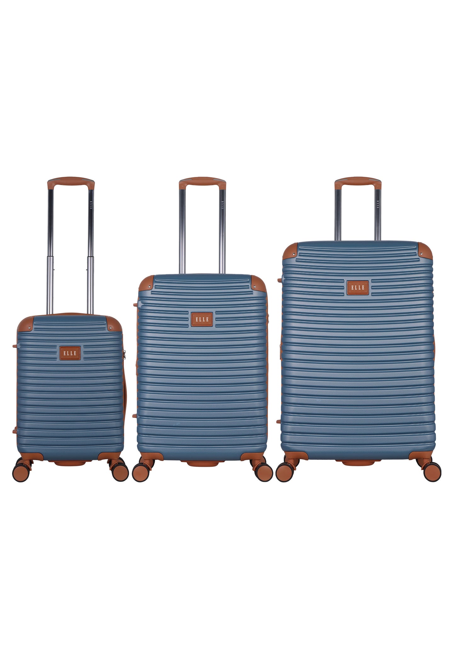 ELLE - Glam | Harde koffer set / Trolley set / Reiskoffer set - (S/M/L) - Blauw