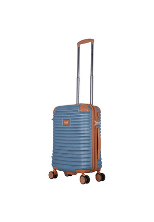 ELLE Glam harde handbagagekoffer in blauw, schuin vooraanzicht