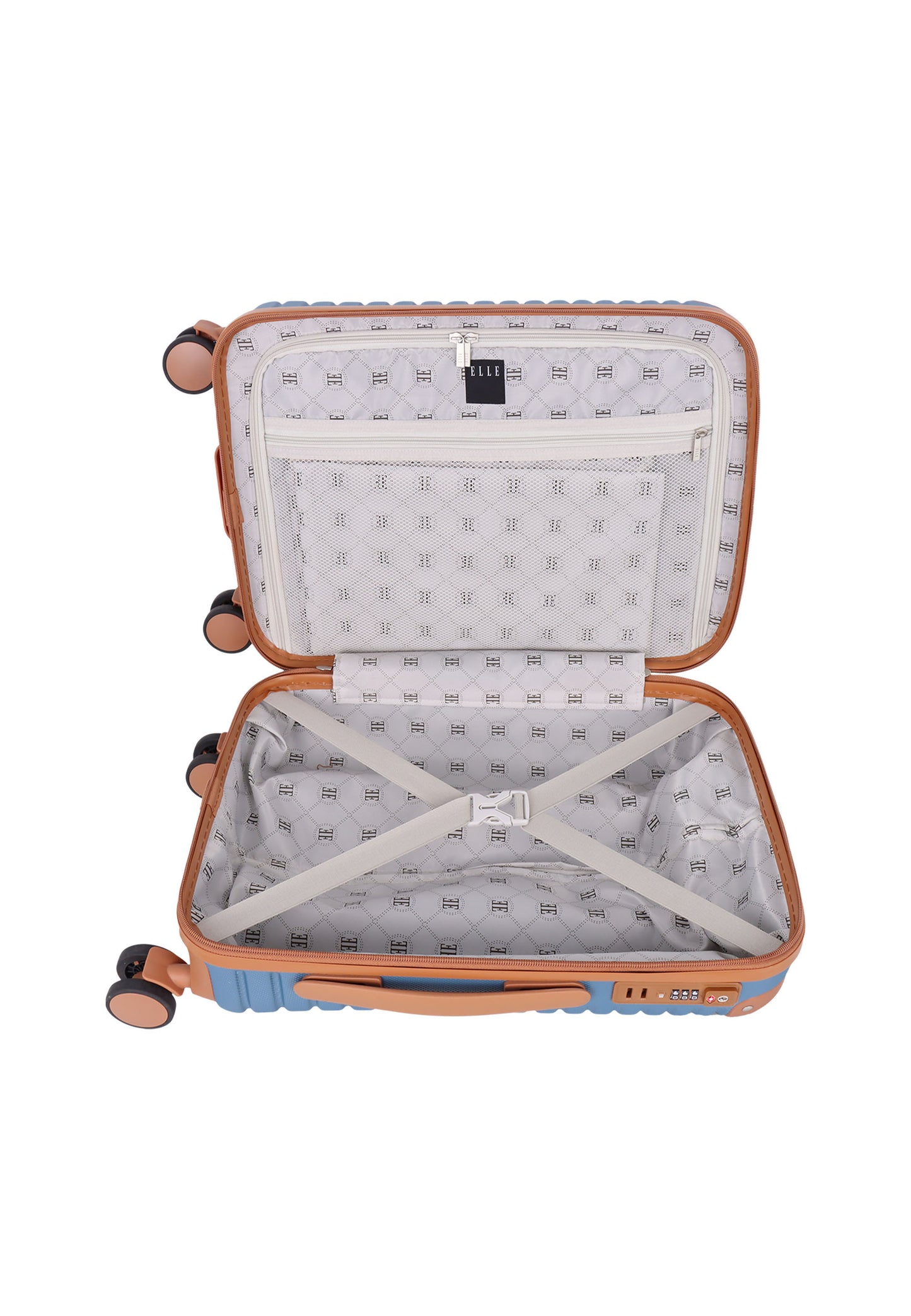 ELLE - Glam | Bagage cabine / Valise rigide / Trolley / Valise de voyage - (Small) - Crème
