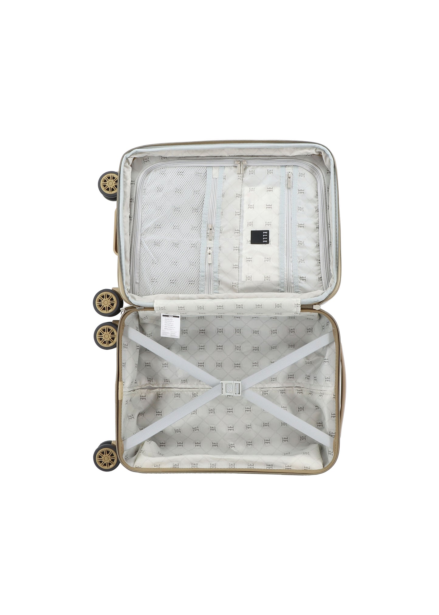 ELLE Bagage à main Valise rigide / Trolley / Valise de voyage - 54 cm (Petit) - Chic - Or