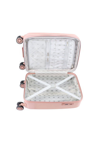 Valise rigide pour bagage à main ELLE | Chariot | Valise de voyage Chic - 54x36x24cm - Rose