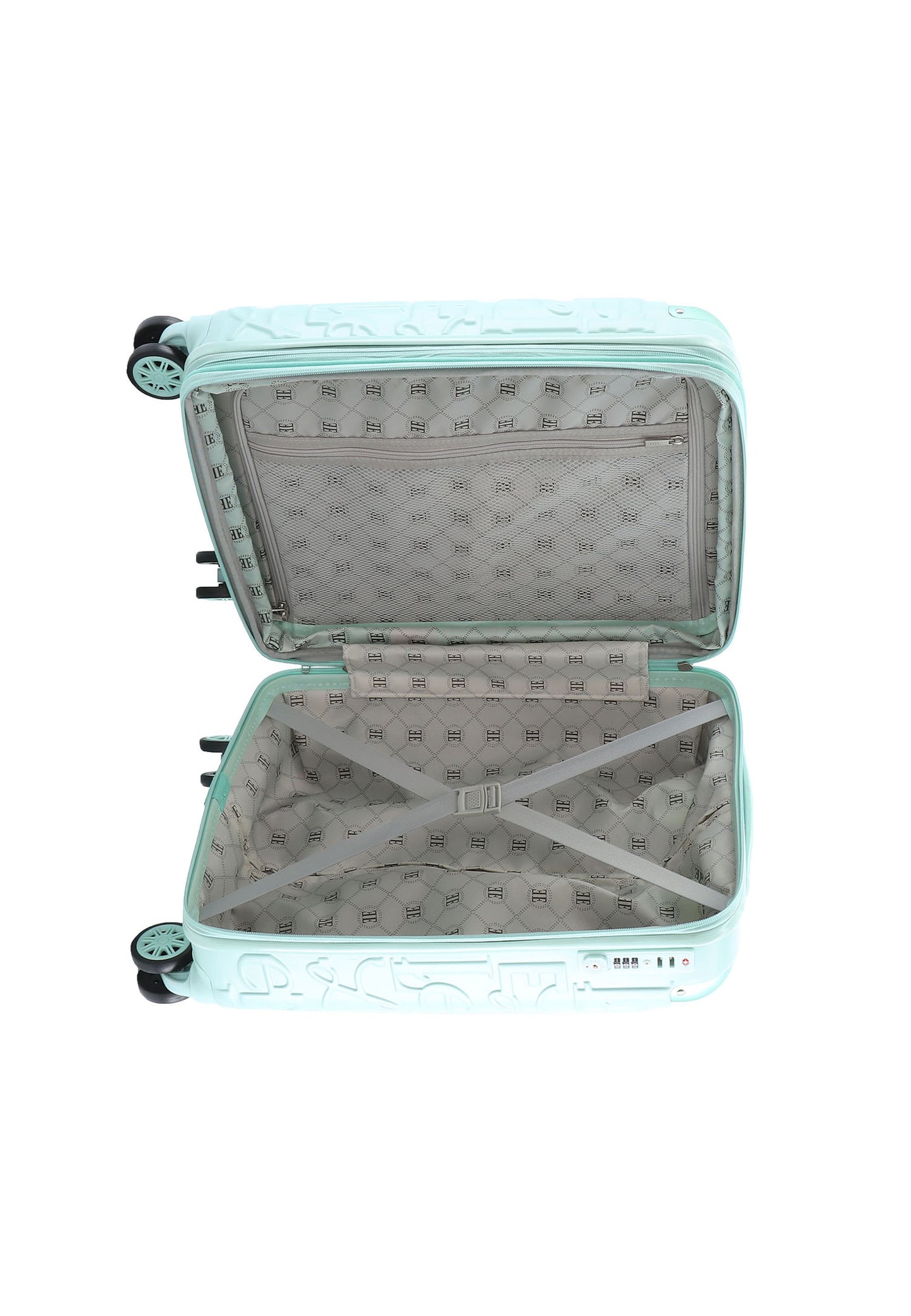 ELLE Bagage à main Valise rigide / Trolley / Valise de voyage - 49x38x20,5cm - Alors - Menthe