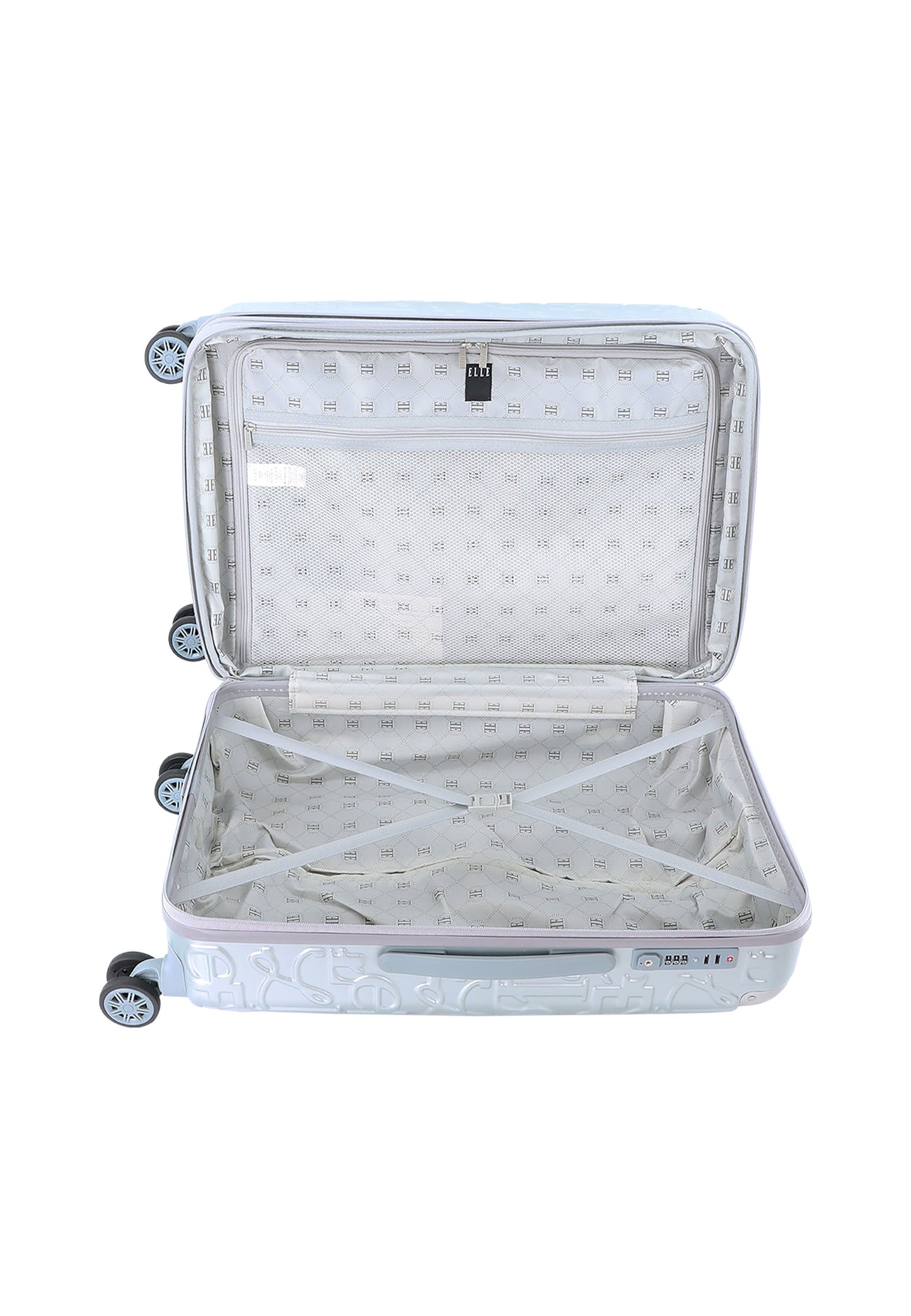 ELLE Harde Koffer / Trolley / Reiskoffer - 60 cm (Medium) - Alors - Zilver