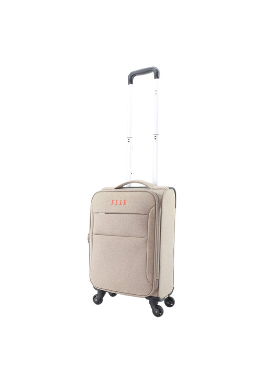 Valise souple pour bagages à main ELLE / Trolley / Valise de voyage - 46x32x17cm - Pledge - Beige