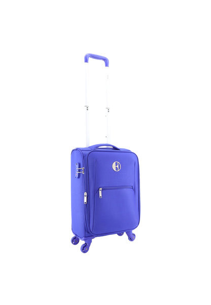 ELLE Handbagage Zachte Koffer / Trolley / Reiskoffer - 46x32x17cm - Mode - Blauw