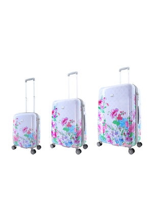 ELLE Kofferset 3 Delig - Reiskoffer Set - Harde Kofferset - Trolleyset ? Bouquet - Wit