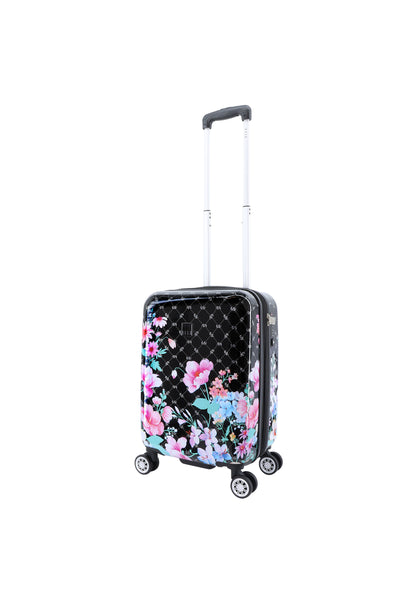 ELLE Handbagage Harde Koffer / Trolley / Reiskoffer - 55x35x25 cm – Bouquet - Zwart