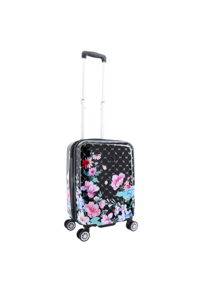 ELLE Handbagage Harde Koffer / Trolley / Reiskoffer - 55x35x25 cm – Bouquet - Zwart