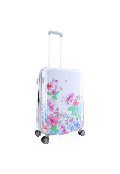 ELLE Hard Case / Trolley / Travel Case - 65 cm (Moyen) - Bouquet - Blanc