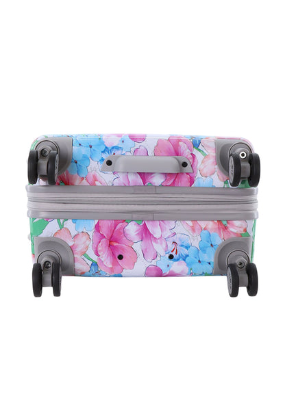 ELLE Hard Case / Trolley / Travel Case - 65 cm (Moyen) - Bouquet - Blanc