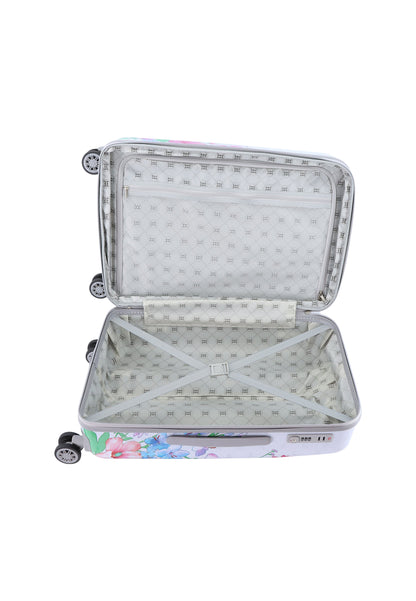 ELLE Hard Case / Trolley / Travel Case - 65 cm (Moyen) - Bouquet - Blanc