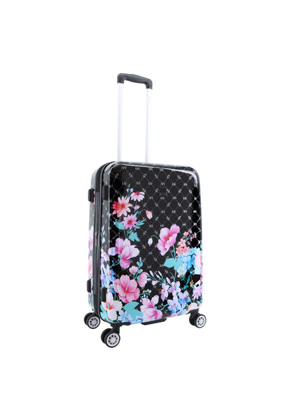 ELLE Harde Koffer / Trolley / Reiskoffer - 65 cm (Medium) - Bouquet - Zwart