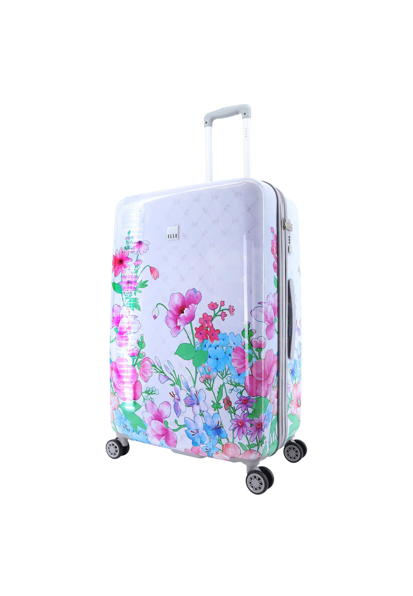 ELLE Hard Case / Trolley / Travel Case - 70 cm (Large) - Bouquet - Blanc