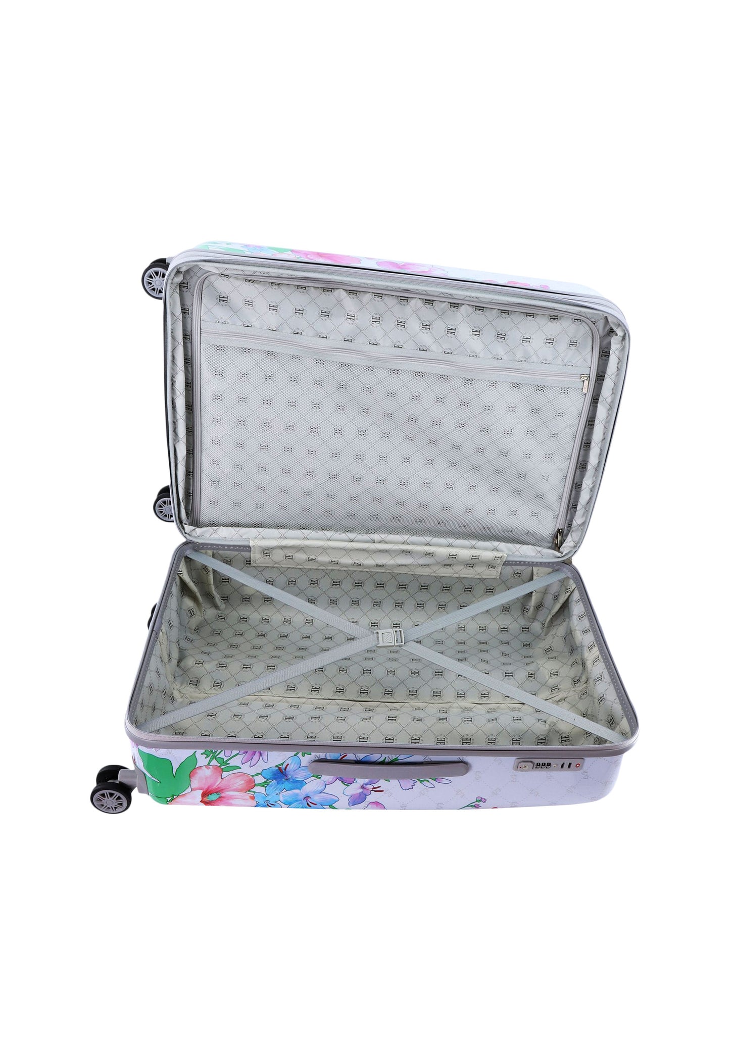 ELLE Hard Case / Trolley / Travel Case - 70 cm (Large) - Bouquet - Blanc