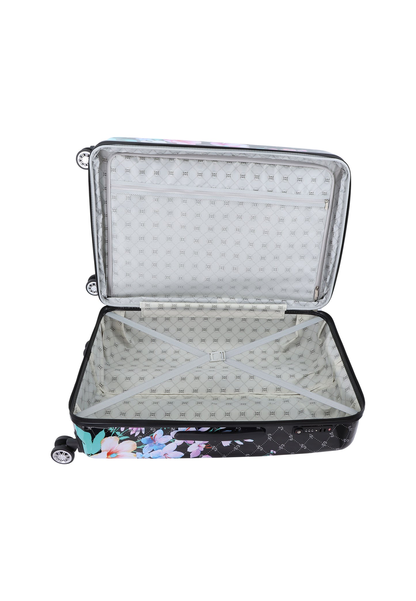 ELLE Hard Case / Trolley / Travel Case - 70 cm (Large) - Bouquet - Noir