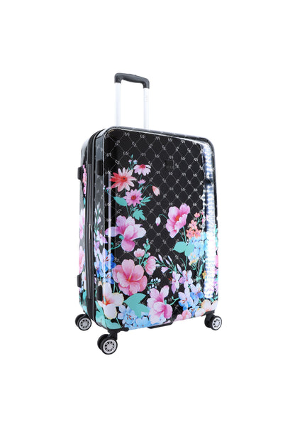 ELLE Harde Koffer / Trolley / Reiskoffer - 70 cm (Large) – Bouquet - Zwart