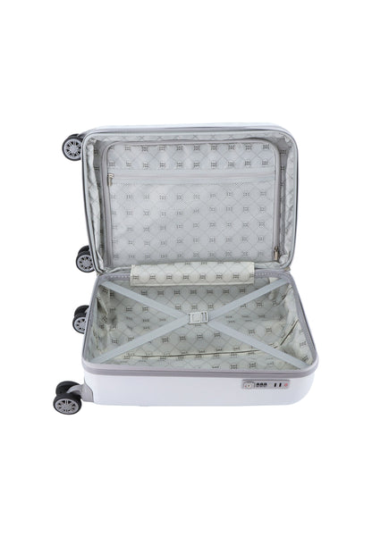 ELLE Extensible Bagage à Main Valise Rigide / Trolley / Valise de Voyage - 55 cm (Petit) - Follies - Blanc