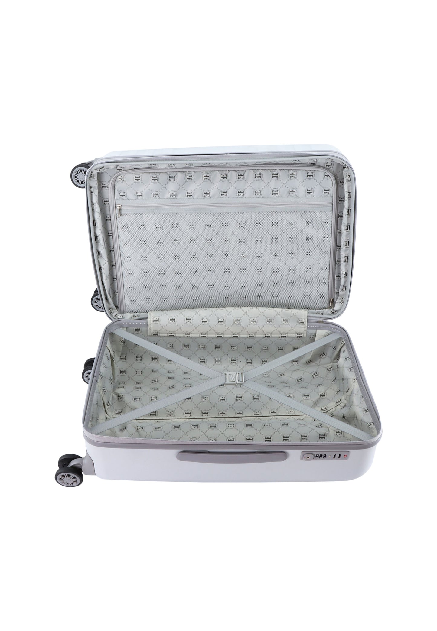 Valise Rigide / Trolley / Valise de Voyage Extensible ELLE - 68 cm (Moyen) - Follies - Blanc