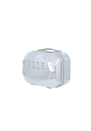 ELLE Diamond beautycase in zilver, schuin vooraanzicht