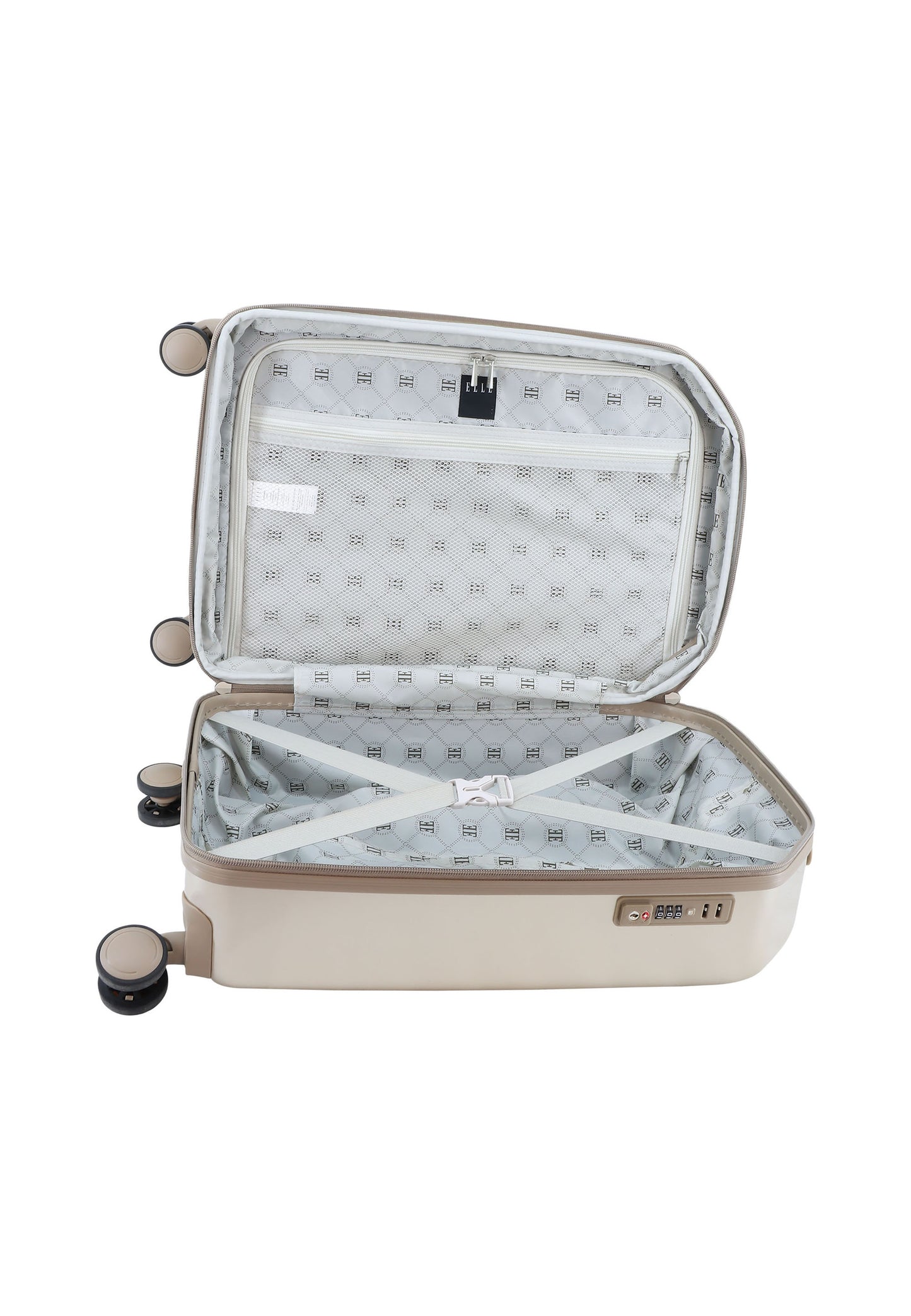 ELLE Diamond Handbagage Harde Koffer / Trolley / Reiskoffer - 56.5 cm (Small) - Taupe