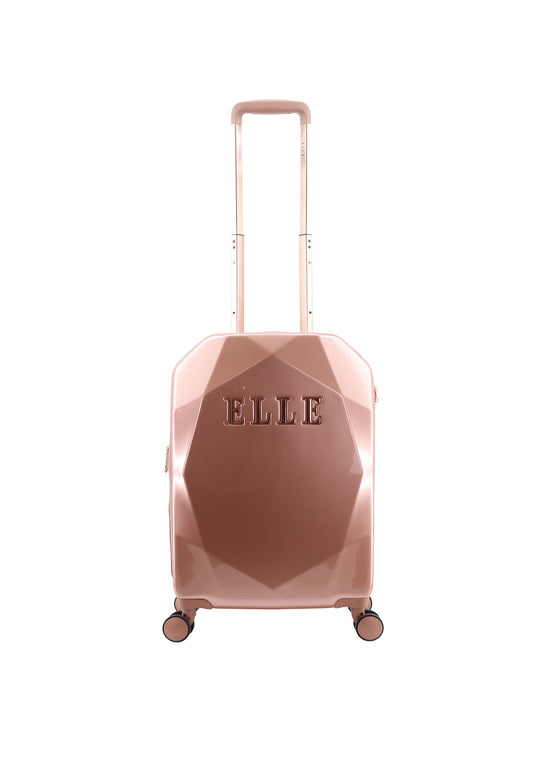 ELLE Diamond Bagage à main Valise rigide / Trolley / Valise de voyage - 56,5 cm (Petit) - Or rose